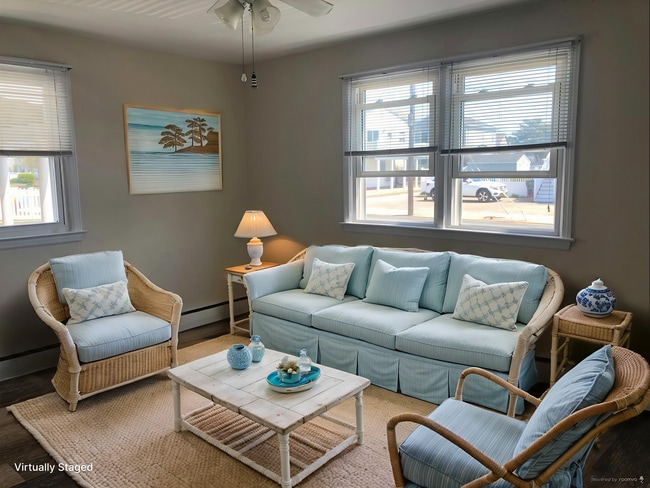 Living Area - Virtually Staged (Photo of downstairs unit with same layout) - 109 W Brigantine Ave