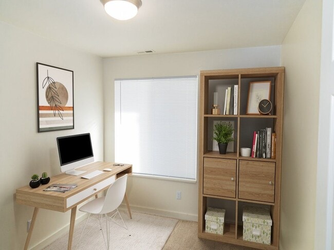 Home Office with a Desk - Crossroads Apartments