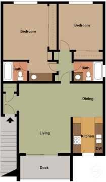 Two Bedroom 2 bath - Monterey Pines
