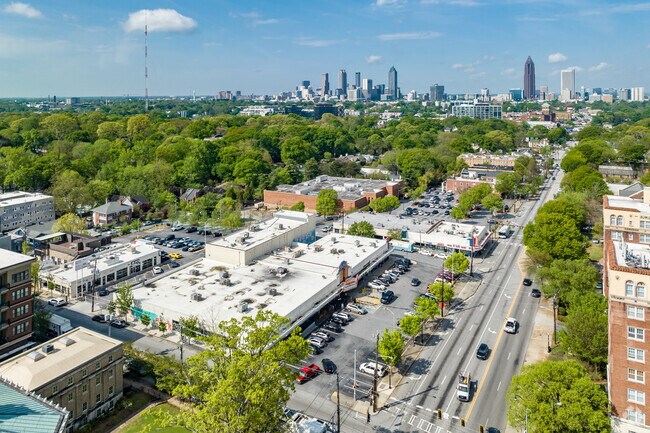 Aerial View of Poncey Highlands Neighborhood
