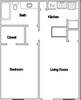 PLAN 1W - Copperwood Apartments