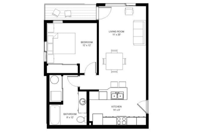1x1 Plan A - Residences on First Apartments