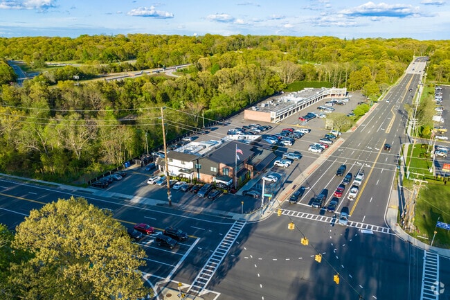 Restaurants and shops fill shopping centers in Commack.
