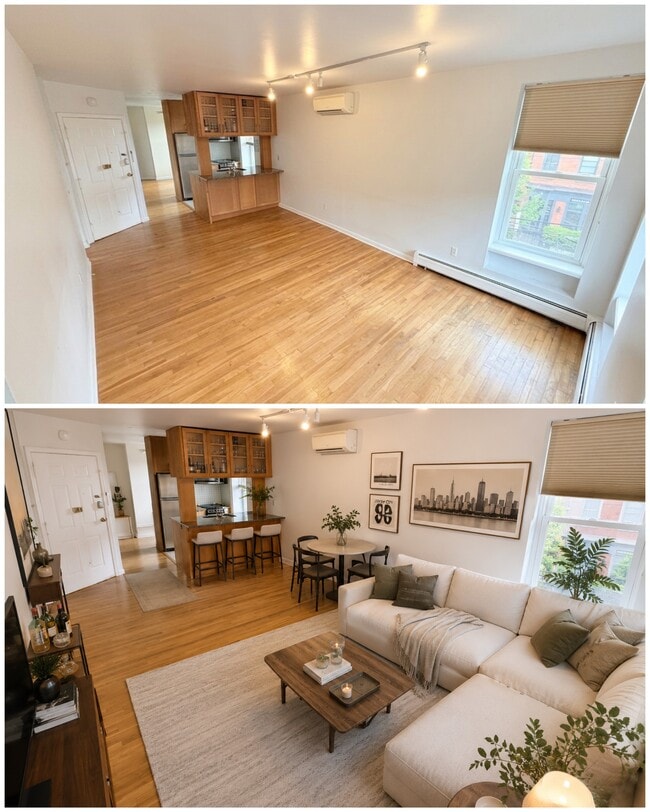 Living/Dining Space - Virtually Staged Space - 278 Monmouth St Apartment