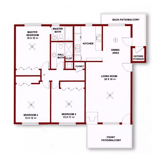 3 hab 2 baños - Hillmark Apartments