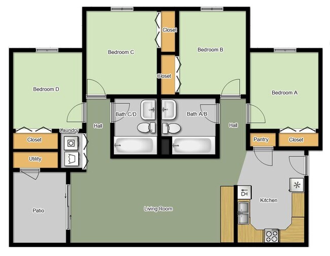 Casa de 4 habitaciones - South Rock Apartments
