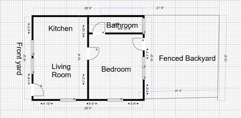 Basic layout. Duplex has the same reverse layout on the other side. - 211 C2 W Bobwhite Ln