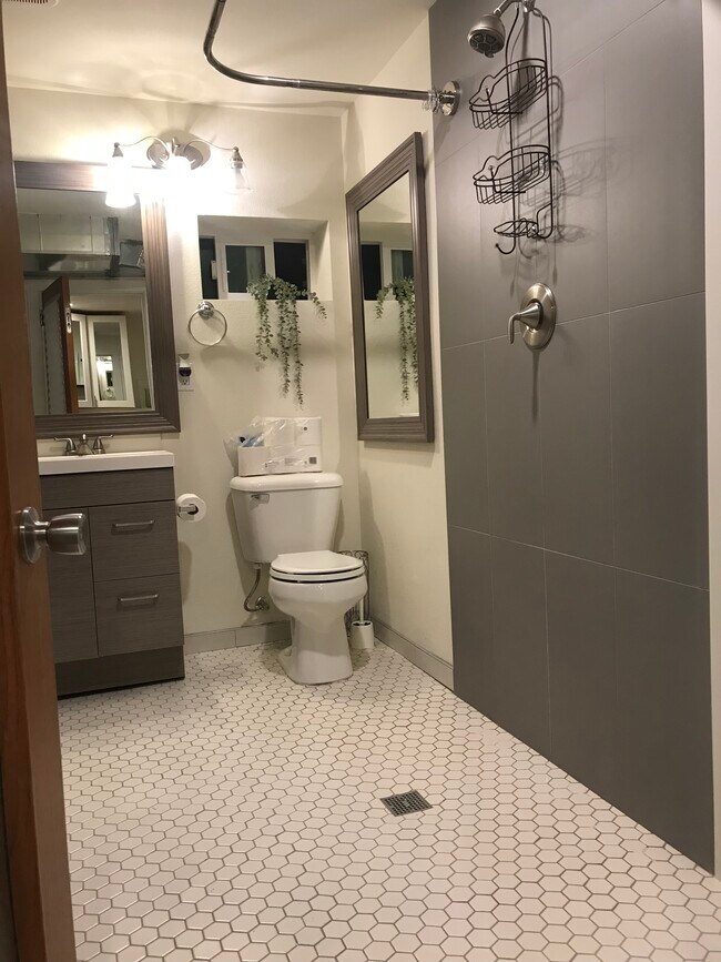 Modern bathroom day light window with access to the master bedroom - 3412 177th Pl SW