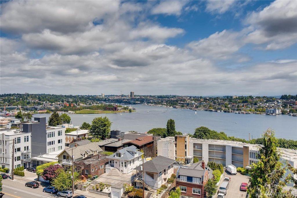 From the private patio - Sweeping views of Lake Union, Gas Works park, Cascade Mountains - 655 Crockett St