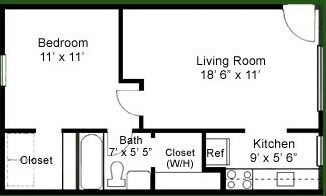 1HAB/1BA - Greentree Apartments