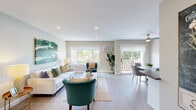 Located at 8501 S Sepulveda Blvd in Los Angeles, this well-appointed 1-bedroom, 2-bathroom residence offers a thoughtfully designed floor plan that maximizes every inch of its single-level layout. The open-concept living and dining area is bathed in natural light from multiple large windows and a sliding glass door that leads to a private balcony overlooking lush greenery. Light-toned hardwood-style flooring runs throughout, creating a seamless and cohesive feel across the space. The living room is inviting and versatile, comfortably accommodating both a seating and dining arrangement, complete with recessed lighting and a ceiling fan overhead. The kitchen is sleekly designed with white shaker cabinetry, a marble-style tile backsplash, dark countertops, and stainless steel appliances, including a gas range, dishwasher, and refrigerator. The spacious bedroom features neutral tones, a large window for natural light, and a full-width mirrored sliding closet that adds both storage and a sense of depth to the room. Two bathrooms serve the residence, including one with a full tub-shower combination. The overall ambiance is bright, modern, and clean, offering a comfortable urban retreat in the heart of Los Angeles.