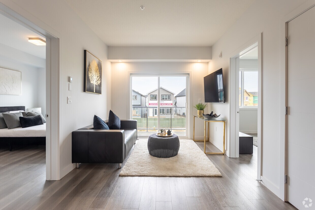 2 chambres, 2 salles de bain - 860 pi2 - Salon - Edgemont Flats