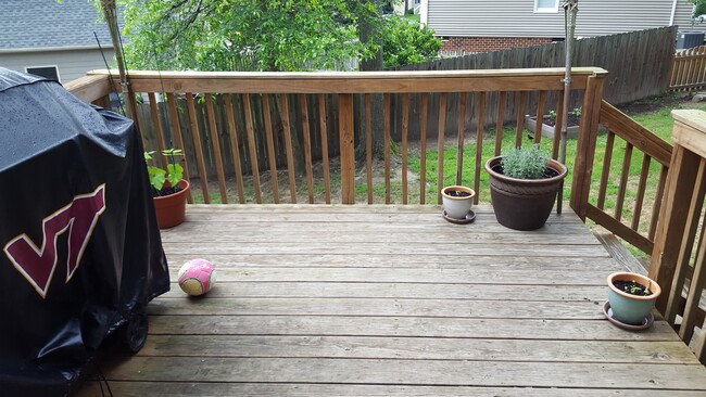 DECK, OFF LIVING ROOM (fenced back yard, garden area) - 12604 Paget Ct