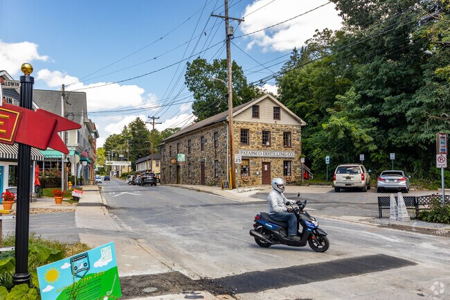 Downtown historic Sykesville is a great place to take the scooter for a spin.