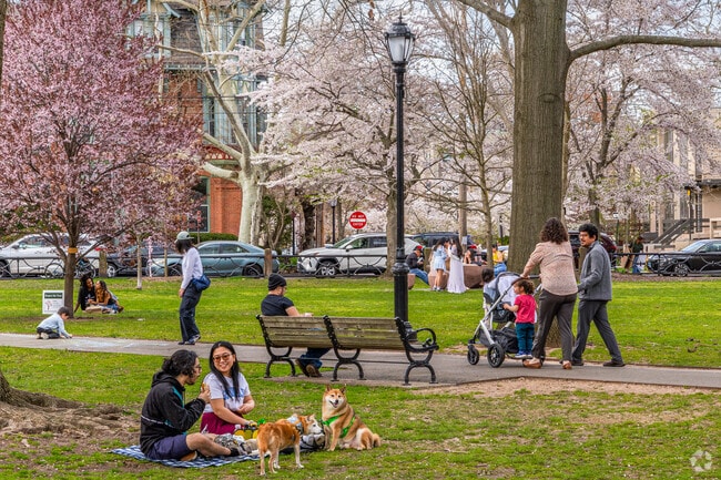 Relax under cherry trees at Wooster Square Park in the heart of the neighborhood.