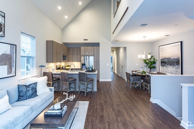 The Finch 2HAB, 2BA con elevador y loft - 1,559  ft² - Sala de estar/cocina - Fairfield Knolls At Mount Sinai