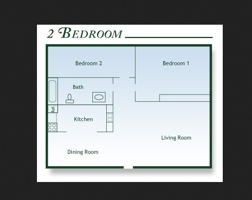 Plano de planta - Dudley Court Apartments