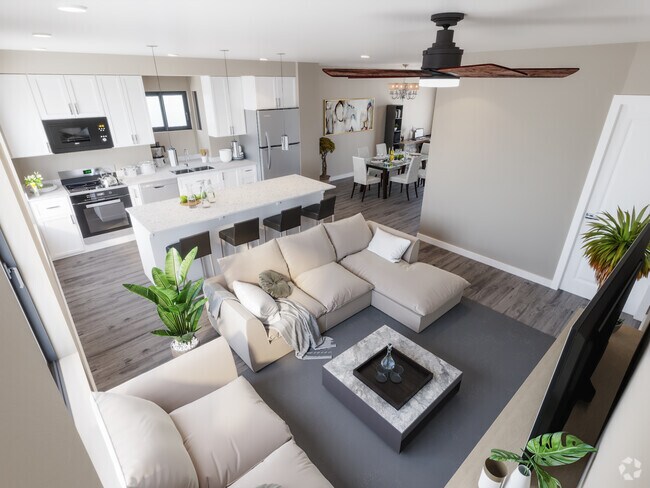 Illustration of Off Grid Apartments With Electric Vehicle Charging