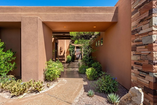 Dramatic Portico Entry With Sculpted Desert Landscaping - 1500 E Split Rock Dr