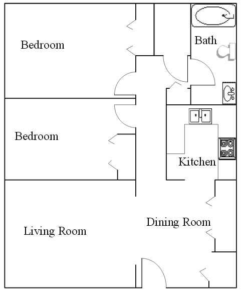 2BR/1BA - Sunnyside Estates Apartments