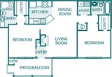 2 Bedroom 2 Bath - D