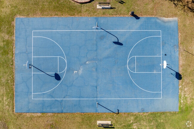 Residents of Prairieville can play basketball on the concrete court at Prairieville Park.