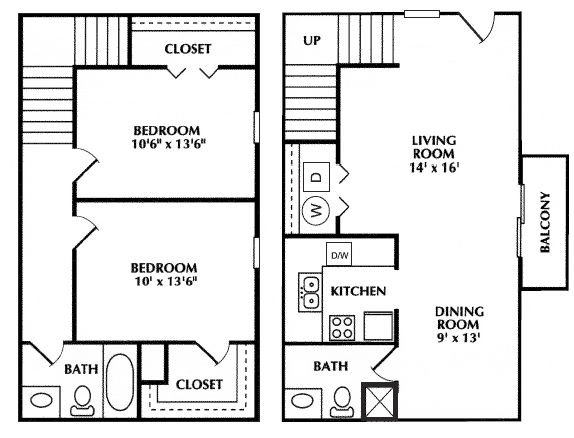 2BR/1.5BA - River Mill Apartments