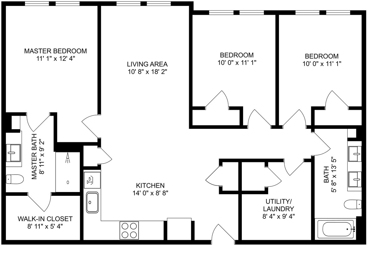 C1 3 Bedroom 2 Bath - Villages at Meadowbrook