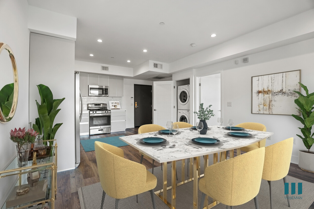 Cocina y comedor de concepto abierto con lavadora y secadora en suite - Richland Metro by Wiseman