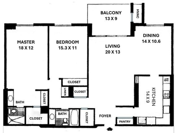 Layout - 203 Yoakum Pky Apartment