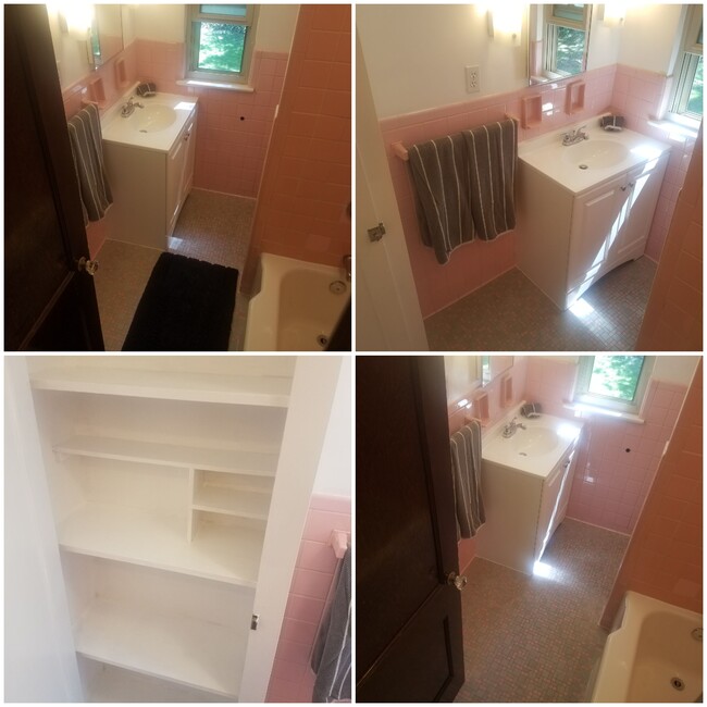 Great Tiled Bath with Storage Closet - 97 N Starr Ave