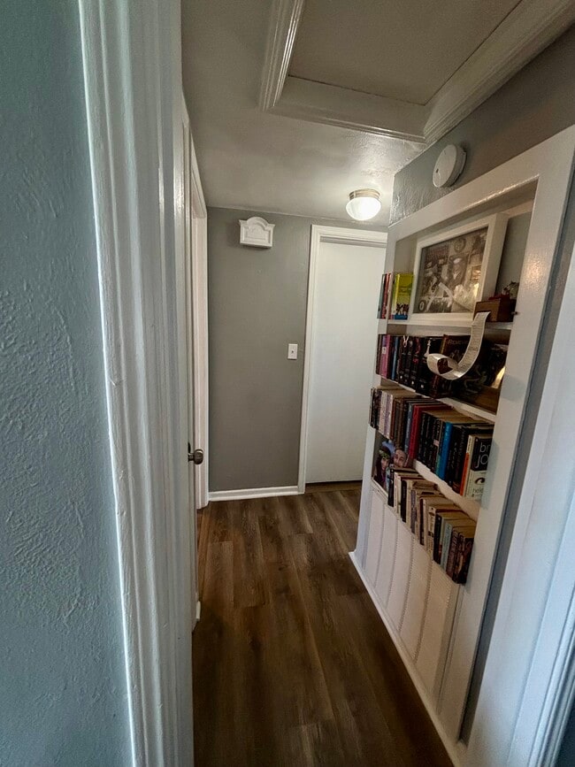 Hallway with built in bookshelf - 409 Westover St
