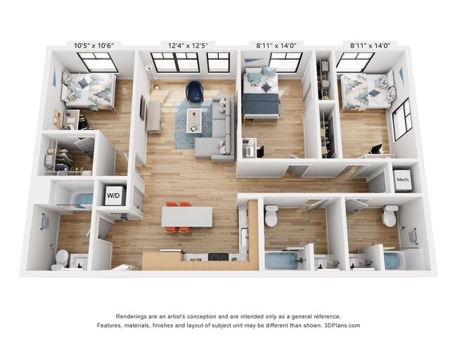 Plano de planta - 105 E Armory Ave