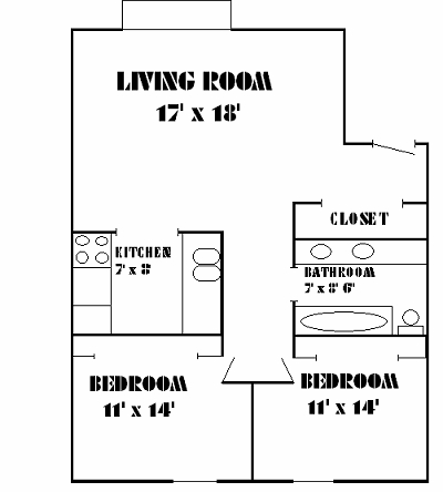 2HAB/1BA - University Village Apartments