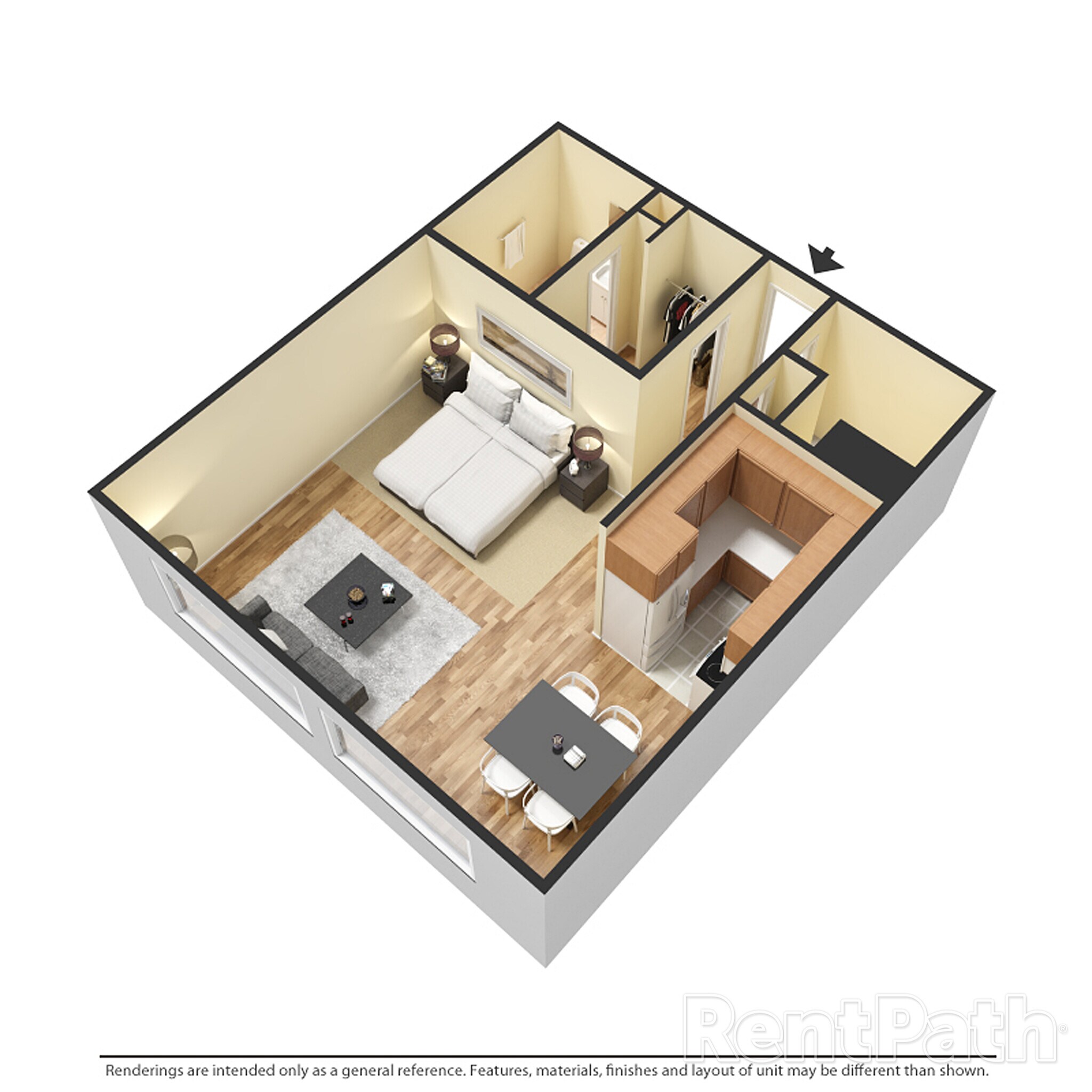 Marine Towers West – 0E1B - Efficiency, 1 Bath
