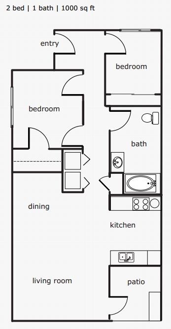 2BR/1BA - Frishman Hollow