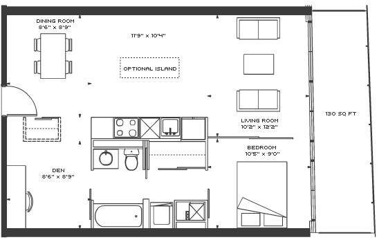 1 chambre/1 salle de bain - Nxt