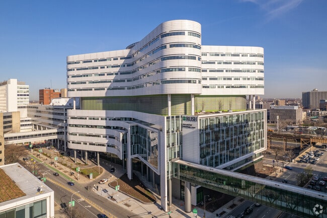 Rush University Hospital is a well-known landmark in the city.