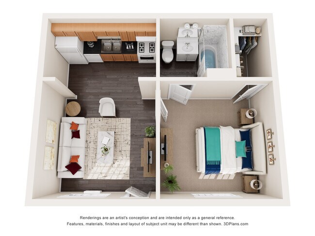 1 dormitorio, 1 baño, 500 pies cuadrados - Sunset Village Apartments