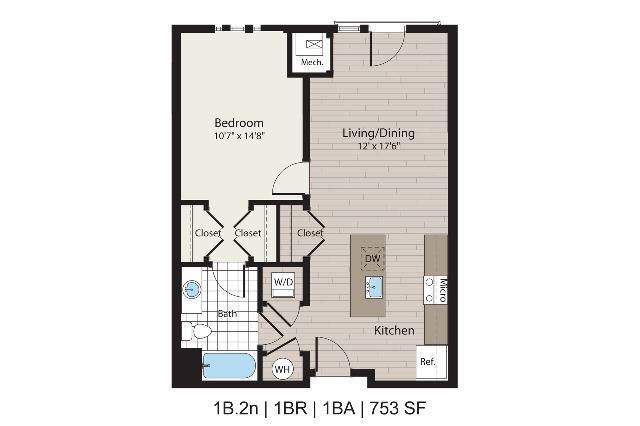 1B.2n 1BD/1BA 753 pies cuadrados - ICON Residences at The Rotunda