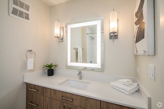 Dragonfly 2BR, 2BA - 1,127SF Primary Bathroom - The Jade Residences at Waterfall Glen