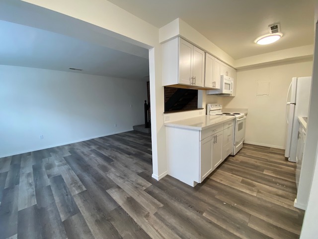 Kitchen with quartz contertops, shaker cabinetry, dishwasher - 1205 W Ivy Ave