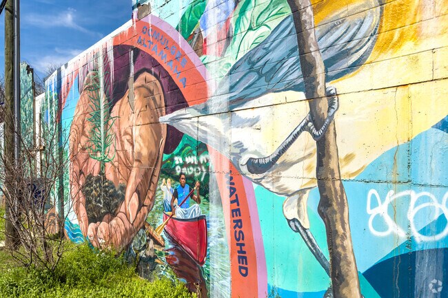 Lake Claire shows some local artwork all over the community.
