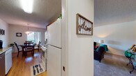 This single-floor residence at 2352 Lucretia Ave in San Jose, California, offers a thoughtfully organized layout with clearly defined living spaces. The living room features plush wall-to-wall carpeting, a textured ceiling, and generous wall space well-suited for artwork and décor. Natural light filters in through the windows, creating a comfortable and inviting atmosphere.

Adjacent to the living area, the dining space is highlighted by hardwood-style flooring, a pendant light fixture overhead, and a window with exterior views of greenery, adding a pleasant sense of connection to the outdoors.

The galley-style kitchen is efficiently designed with warm wood cabinetry lining both sides, laminate countertops, hardwood-style flooring, and white appliances including a range and dishwasher, providing ample storage and workspace.

The bedroom is a calm, well-proportioned retreat with soft carpeting, a window allowing natural light, and a closet for storage. The bathroom features a wide vanity with a generous countertop, wood cabinetry with ample storage below, hardwood-style flooring, and a large mirror with bright overhead lighting.

Overall, the space presents a cohesive, functional interior with consistent warm-toned finishes throughout.