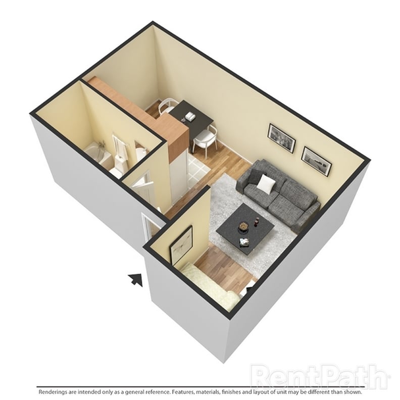 Parkside Towers – 0E1 - Efficiency, 1 Bath