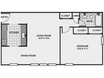 Enormous 1 br. Floor Plan: L-1 & L-2 Style