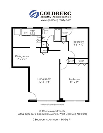 Plano de planta - St. Charles Apartments (MP West Caldwell)