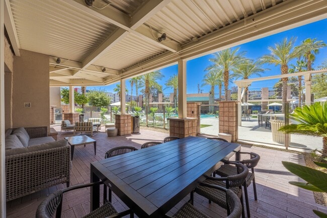 Poolside Patio at The Rays at Vegas Towers in Las Vegas, NV 89119 - The Rays at Vegas Towers