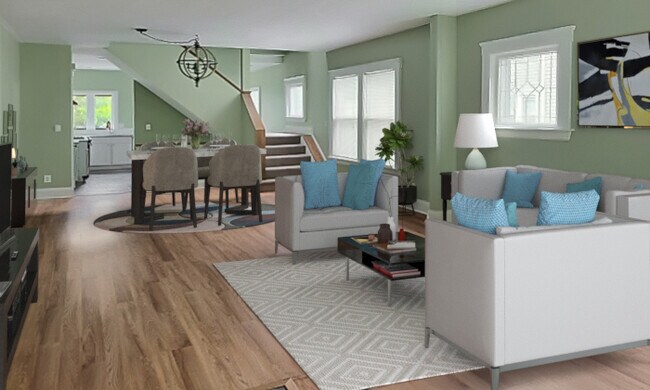 LR DR looking into Kitchen furnished - 2617 Hampshire Rd