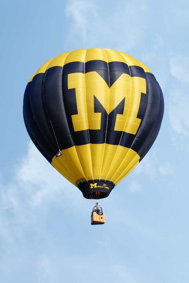 Hot air balloon over Ann Arbor